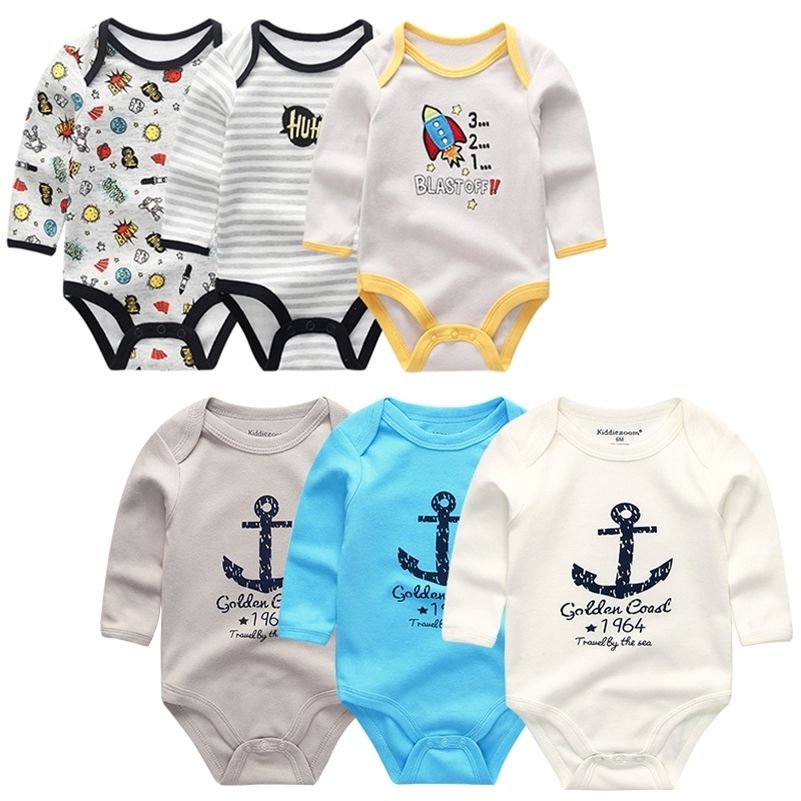Newborn Baby Boy Girl Ropa Kiddiezoom Algodón O-Cuello Manga Newborn Baby Boy Girl Ropa Kiddiezoom Algodón O-Cuello Manga