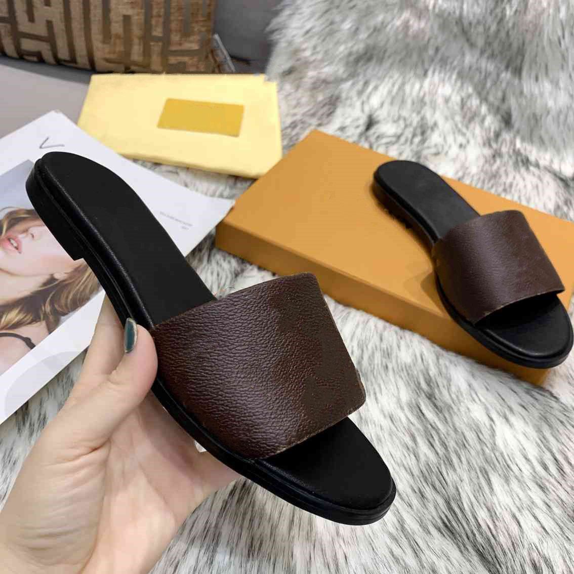 Louis vuitton Designer de lujo diseña zapatillas de alta calidad para sandalias planas de