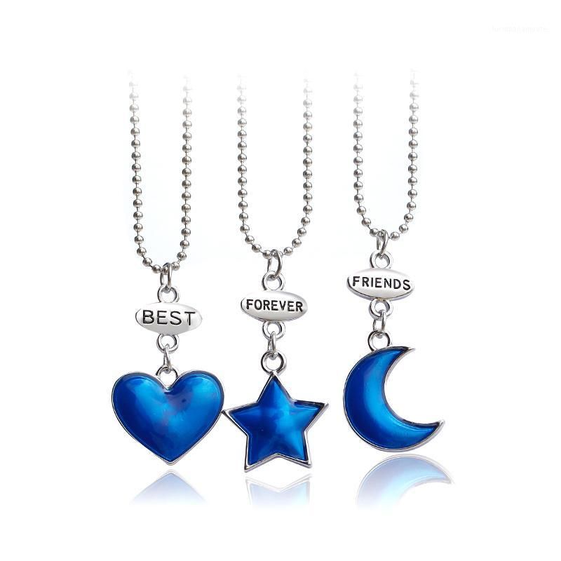 de caramelo BFF Collares para 2 3 Dibujos animados Mejores amigos Collar Moon Star Joyería