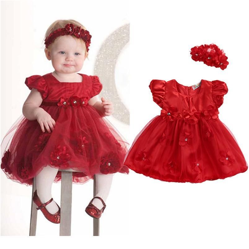 Princesa Nacido Infantil Bebé Vestido Rojo Flor Tul Tutu De Cumpleaños Vestidos De Novia Para Niñas Navidad Ba Sqcmcg De 8,1 € DHgate