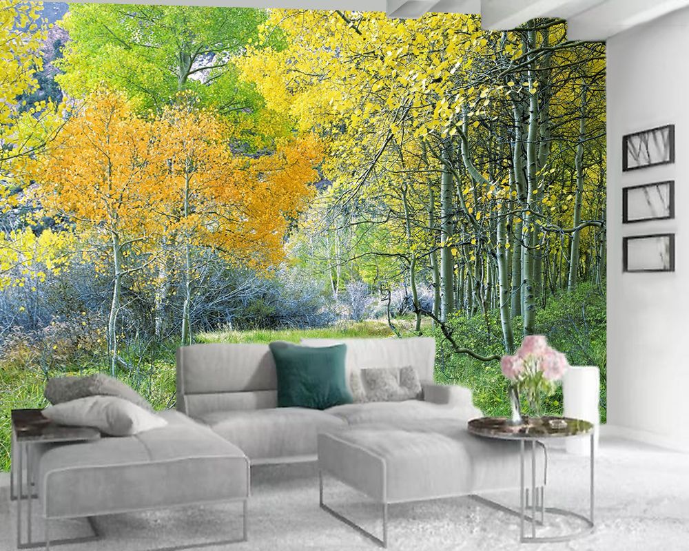 3d Wallpaper for Living Room 3d Wall Paper for Bedroom Romantic Autumn  Forest Scenery 3d Wallpaper