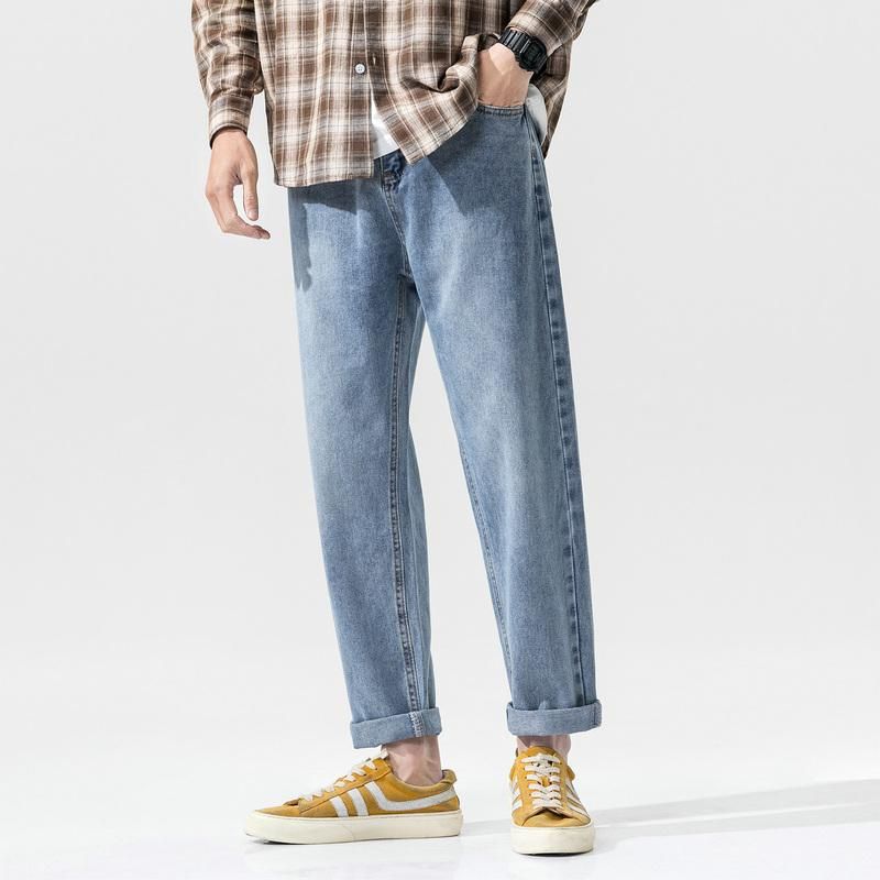 Compra Jeans Para Hombres 2021 Hombres Vintage Pantalones Rectos Para Hombre  Coreano Fashoin Harem Maele Harajuku Baggy Dil De Algodón Barato | Entrega  Rápida Y Calidad | Es.Dhgate