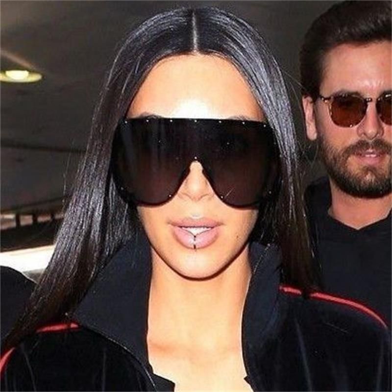 Gafas anti deslumbramiento de gran tamaño Kim Polarized Sunglasses Rivet Shield Lens Mens Shades Gafas