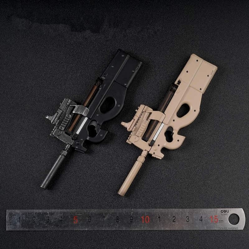 1/6 Scale Black Rifle Gun P90 Weapon Model Toy Fit 12'' Solider Figure 