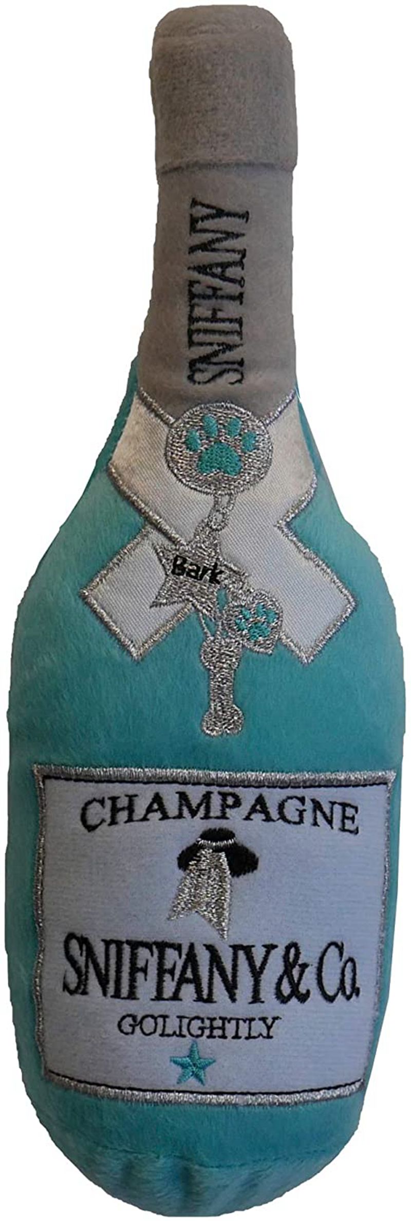 Bouteille de champagne bleue