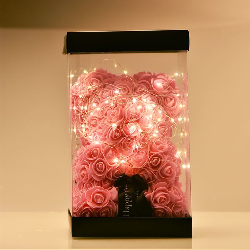 Caja LED rosa de 25 cm