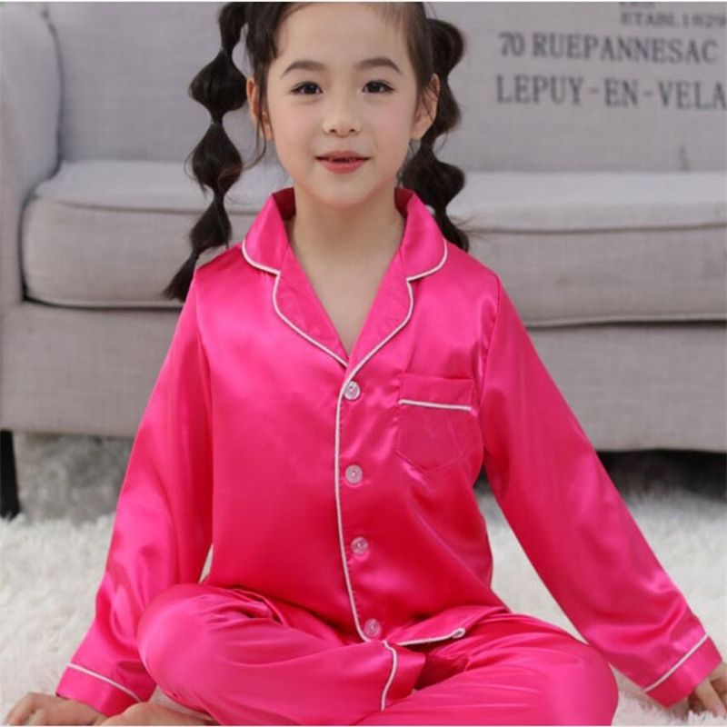 3 15 Años Niños Niños Niños Pijamas Tela De Seda Pijama Niños Inicio Ropa De Dormir Ropa De Dormir Ropa De Niña Set Y200328 De 24,33 € | DHgate