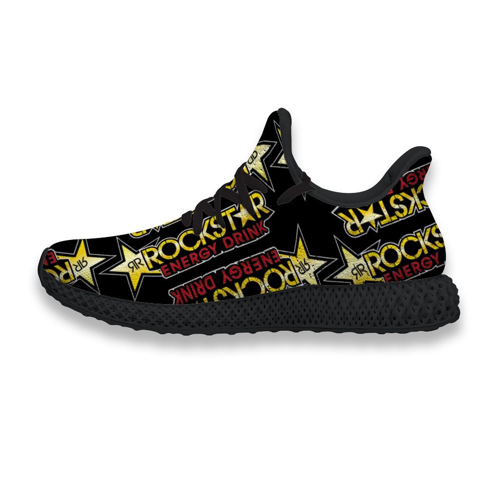 4D Running Shoes Rockstar Energy Drink Logo Fun Printing Mens Classic Breathable Customized 