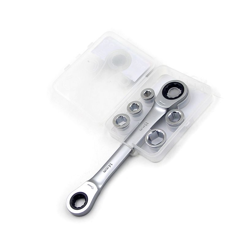 2021 7 In 1 Double Head Reversible Ratchet Combination Spanner Set