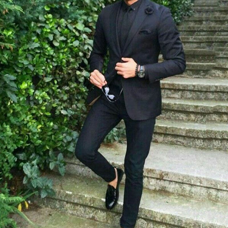 Compra 2021 Negro Personalizado Para Hombre De Esmoquin De Esmoquin Para  Los Trajes Para Los Trajes De Boda Mejor Hombre Negocio Blazer Slim Fit  Mens Chaqueta Fiesta De Fiesta Terno Masculino Traje