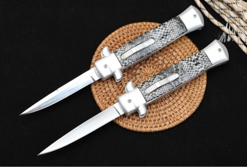 High Quality Italian Mafia Direct Eject Automatic Knife D2 Blade Zinc