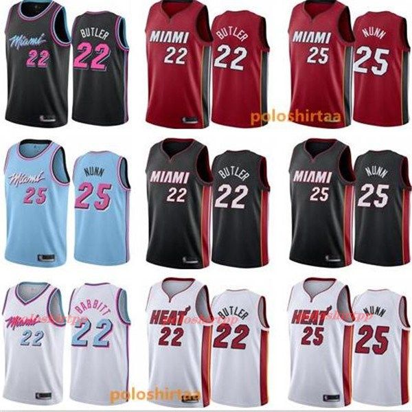 2021 Mens Kids Miami Heat Jerseys Jimmy 22 Butler Kendrick 25 Nunn