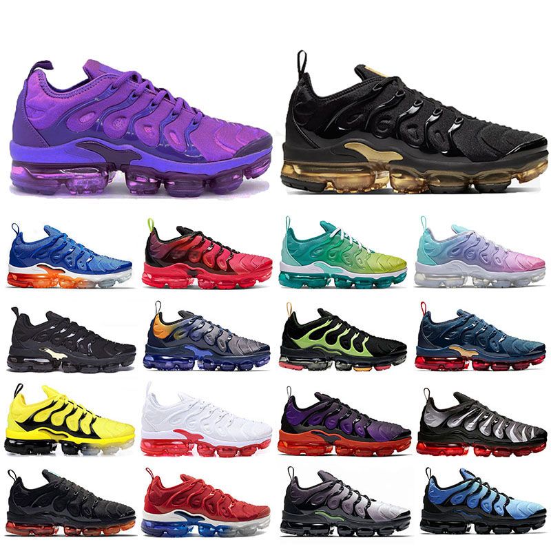 2021 Top Quality TN Plus BIG SIZE 13 Purple Metallic Gold Mens Running