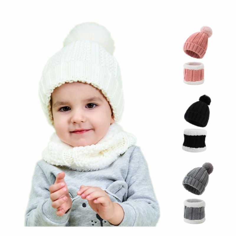 pour enfants Ensemble écharpe de casquette Garçons filles Bonnet