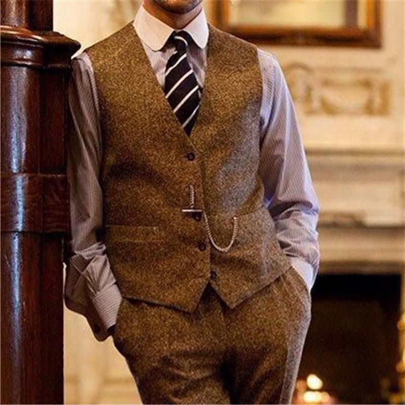 Acquistare Gilet Da Uomo Mens Classic Herringbone Tweed Dress Retro Style  Catena Catena Decorazione Gilet Uomo Slim Fit Senza Maniche Gilet Homme S  3XL Economico | Consegna Veloce E Qualità | It.Dhgate