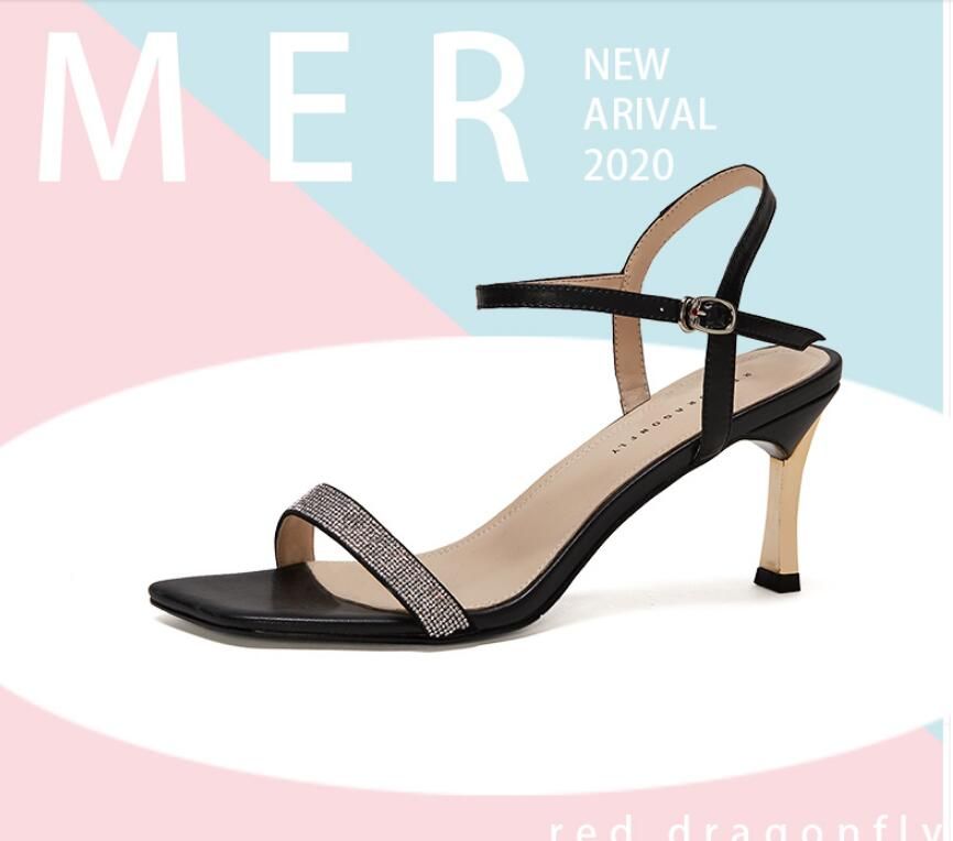 De Beste Kwaliteit 2020 Nieuwe Aankomst Meisjes Mode Korte Hakken Sandalen  7.5 Cm Hak Schoenen Dames Ontwerp Casual Outdoor Zacht Zwart Wit Open Teen  Sandaal # P38 Tegen Een Goedkope Prijs, Online Sandalen |DHgate