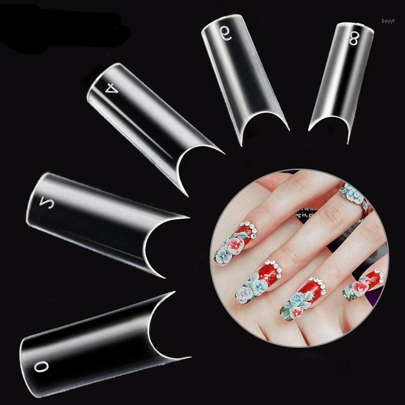 /Bag C Curved Shape Nail Art Tips Transparent Fake Nails ...