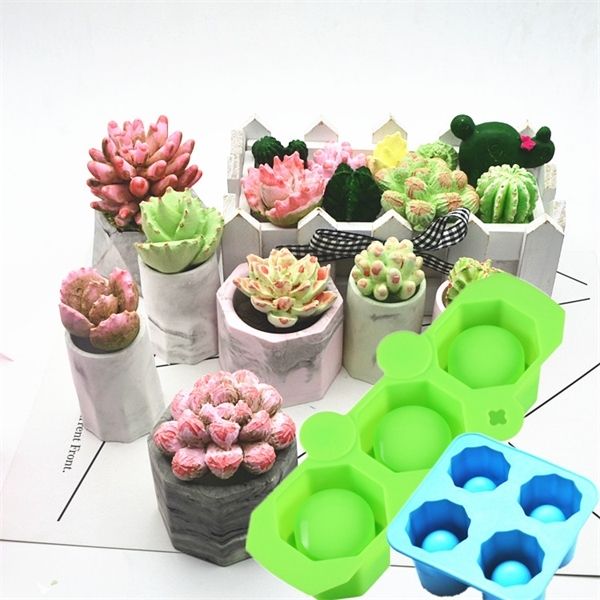 Mini Concrete Flower Pot Molds Succulent Plants Plaster Pot Mold Ice 
