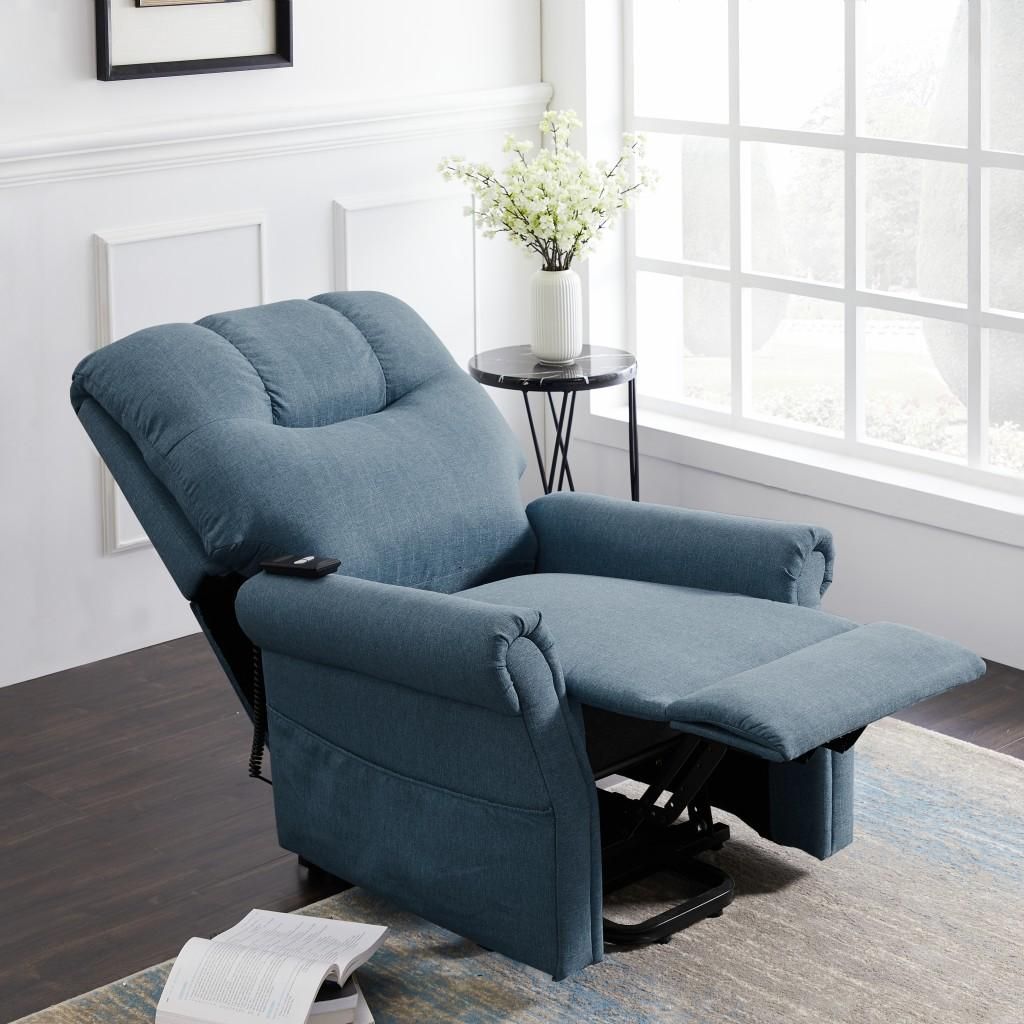 US STOCK Grey Electric Lift Reclining Chair Comfortable Fabric