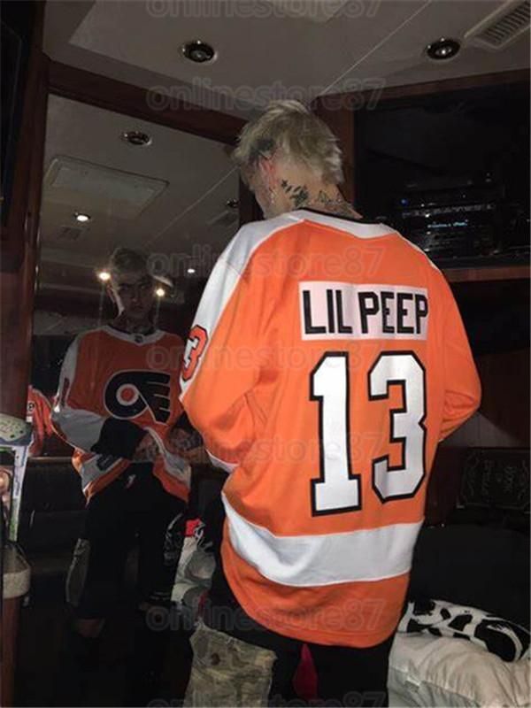 Hombre S 6XL Moda Star # 13 Lil Peep Philadelphia Flyers Hockey Jerseys  Mujeres Jóvenes Cosidos Custom An Nombre Y Número Naranja Negro Blanco De  39,73 €