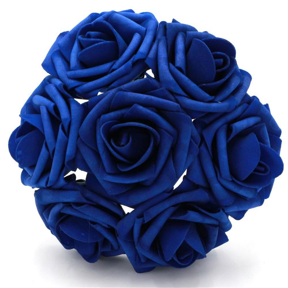 100x flores artificiales Rosas azules Rojas para el ramo de novia  Decoración de la boda Center