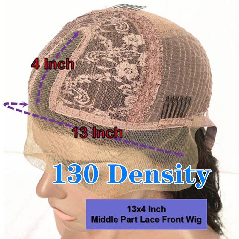 130 densidade 13x4 Middle Part Wig