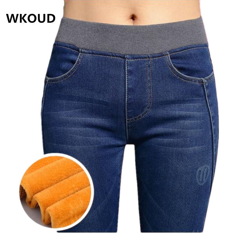 Compra Pantalones Vaqueros De Invierno Para Las Mujeres Pantalones De  Mezclilla Cálida Flaca Engrosados \u200b\u200bHot Hot Cintura Lápiz Pantalones  Femenino Fall Jean Pantalones P8035 Barato | Entrega Rápida Y Calidad |  Es.Dhgate