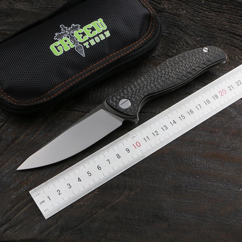 Green Thorn F3ns M390blade Titanium + Carbon Fiber Handle Outdoor