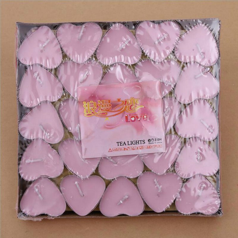 50pcs / box: Figura del cuore: rosa