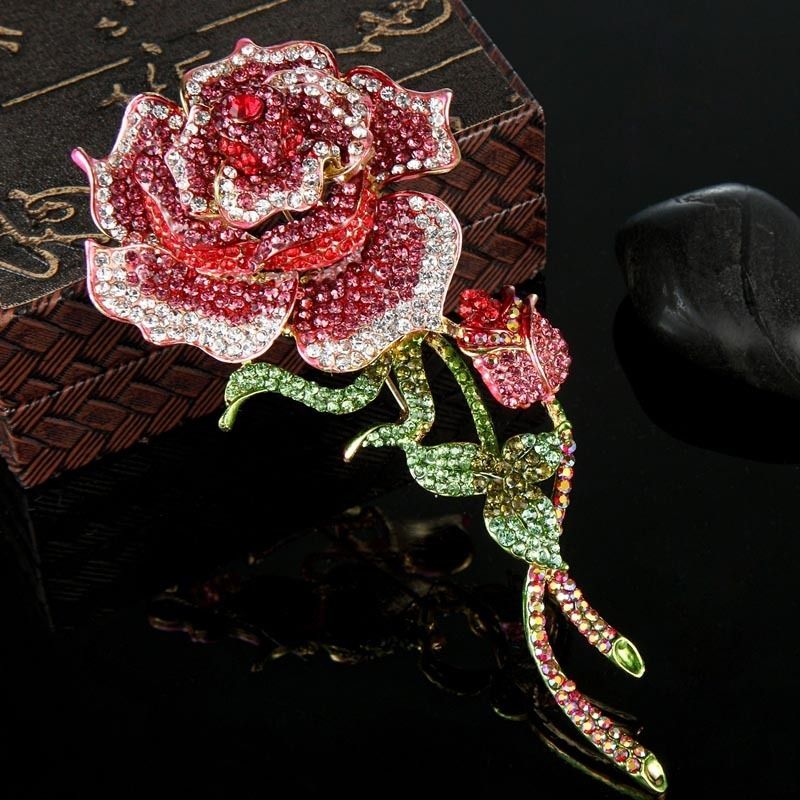 Broches Scarf Women Hijab Rhinestone Brooch Jewelry Bouquet Hummingbirds Pin