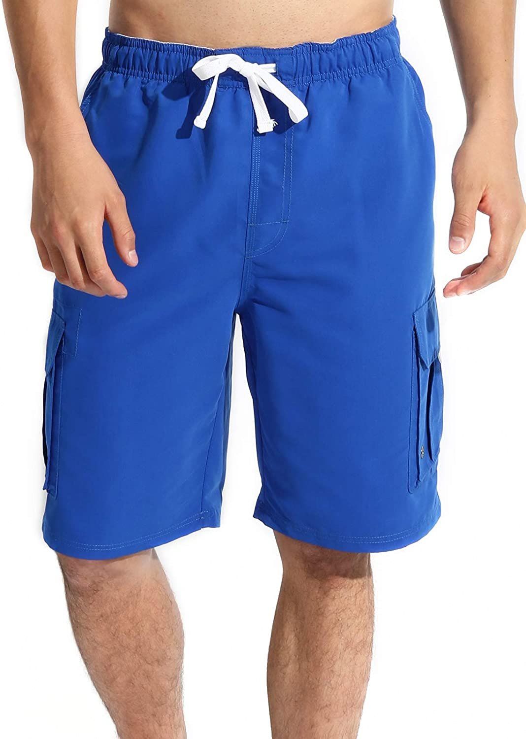 Actleis Mens Swim Trunks Board Shorts Long Quick Dry Swim Shorts with Mesh Lining us-g5183 