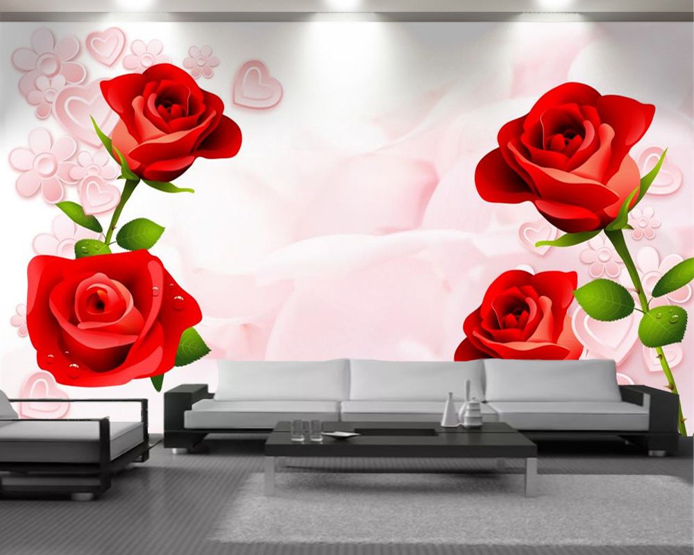 Custom 3d Flower Wallpaper Delicate Red Rose 3d Wallpaper Flower Decorative Silk 3d Wall Paper for Custom 3d Flower Wallpaper Delicate Red Rose 3d Wallpaper Flower Decorative Silk 3d Wall Paper for