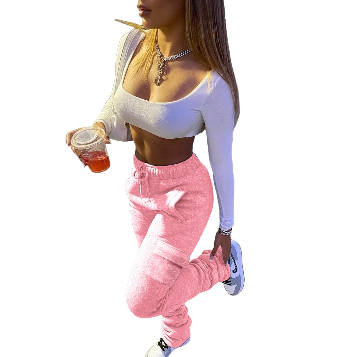 Thick stacked sweatpants womens Clearance