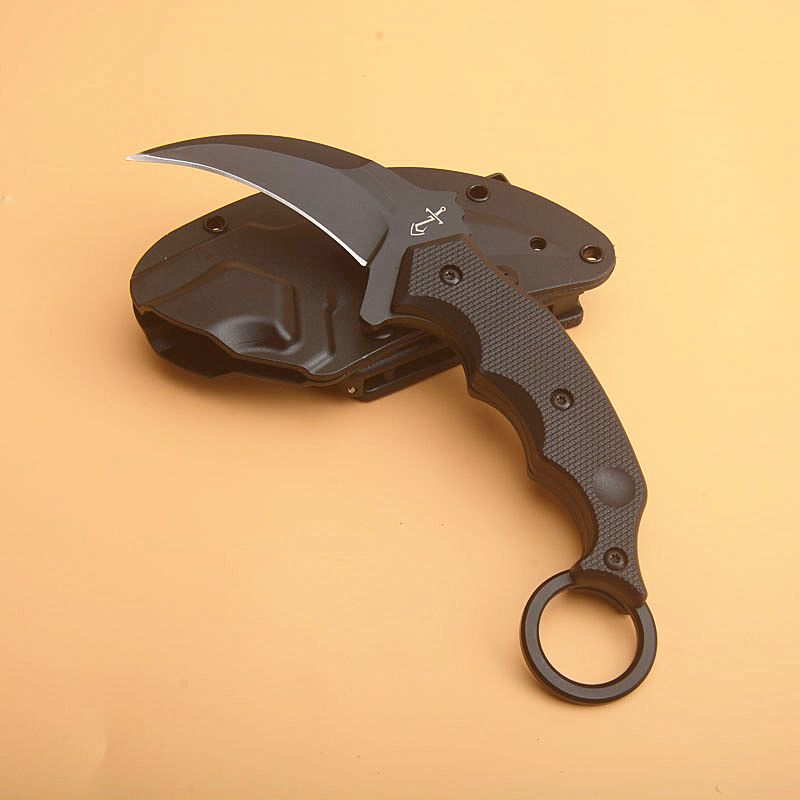 Top Quality ZT Karambit Claw Knife 440C Black Blade Full Tang G 10
