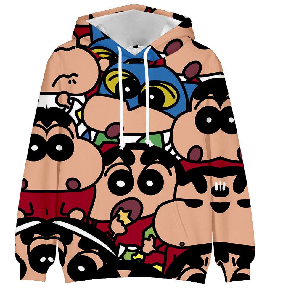 Divertidas Sudaderas Con Capucha 3D De Kpop Anime Crayon ShinChan