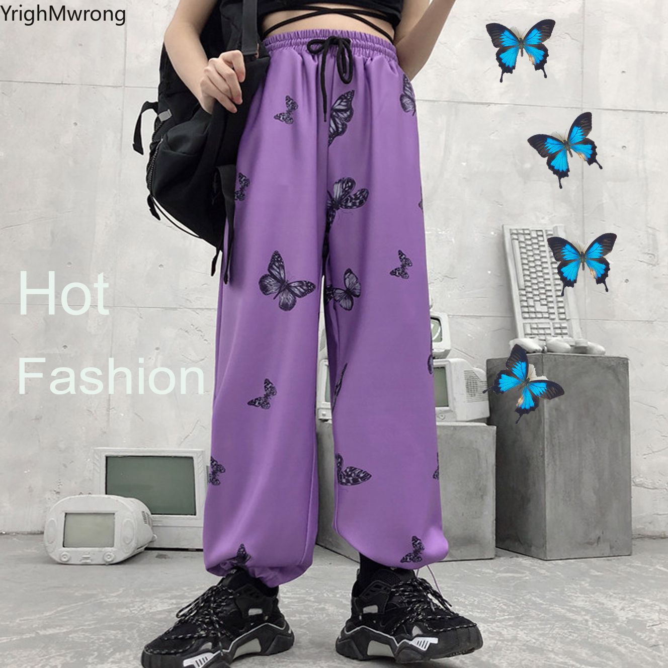 Compra Cintura Alta Jogger Hip Hop Hop Hop Butterfly Print Violet Purple  Pant Mujer Hombre Coreano Streetwear Harajuku Entrenamiento Lindo Pista  Deportiva T200421 Barato | Entrega Rápida Y Calidad | Es.Dhgate