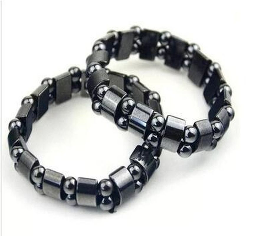Bracelet magnétique pour hommes, perles d'hématite noire Thérapie magnétique bracelets de mode bracelet perlé de la mode pour femmes