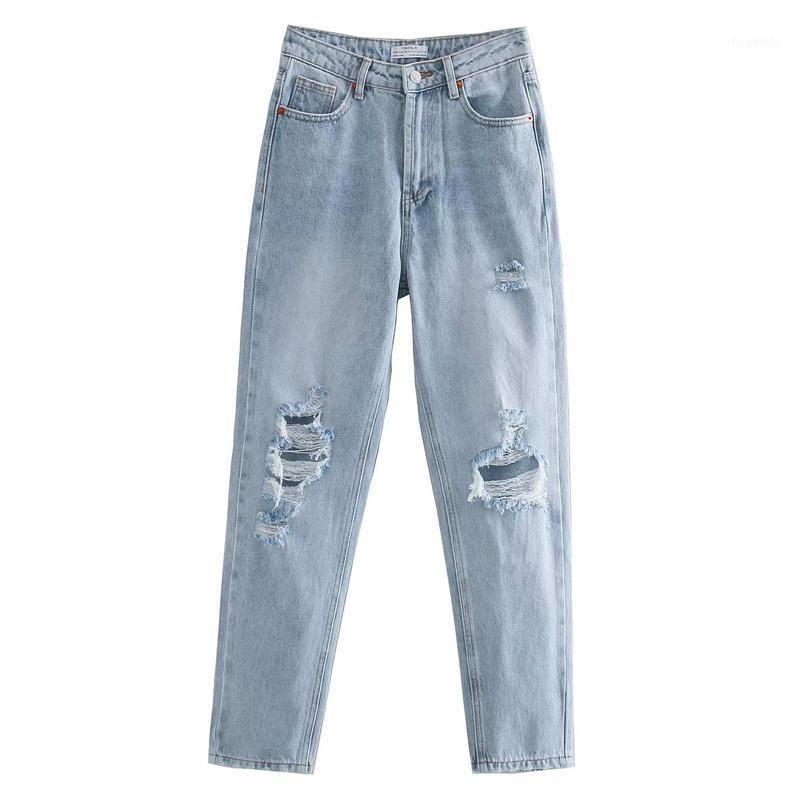 Compre Novalya Casual Agujero Roto Jeans Mujeres Moda Moda Cómodo Pantalones  De Mezclilla Mujeres Elegante Tobillo Longitud Jeans Mujer Señoras HS1 A  27,24 € Del Huanjingg | Es.Dhgate.Com