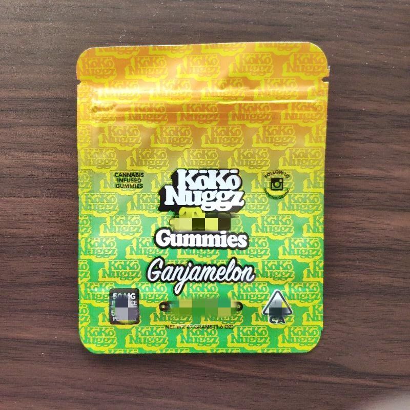 Newest KOKO Nuggz Mylar Bag Runtz Edibles Empty Zipper Packaging Bags Random