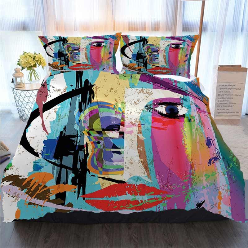 Paint Strokes Splashes Print Art Quilted Bedspread /& Pillow Shams Set