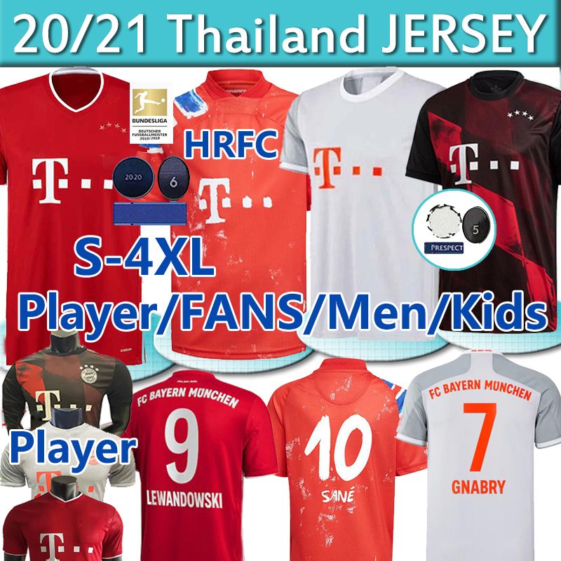 2020 S 4XL Player Bayern Munich Human 2020 21 Race SANÃ Fans Soccer Jerseys LEWANDOWSKI DAVIES 
