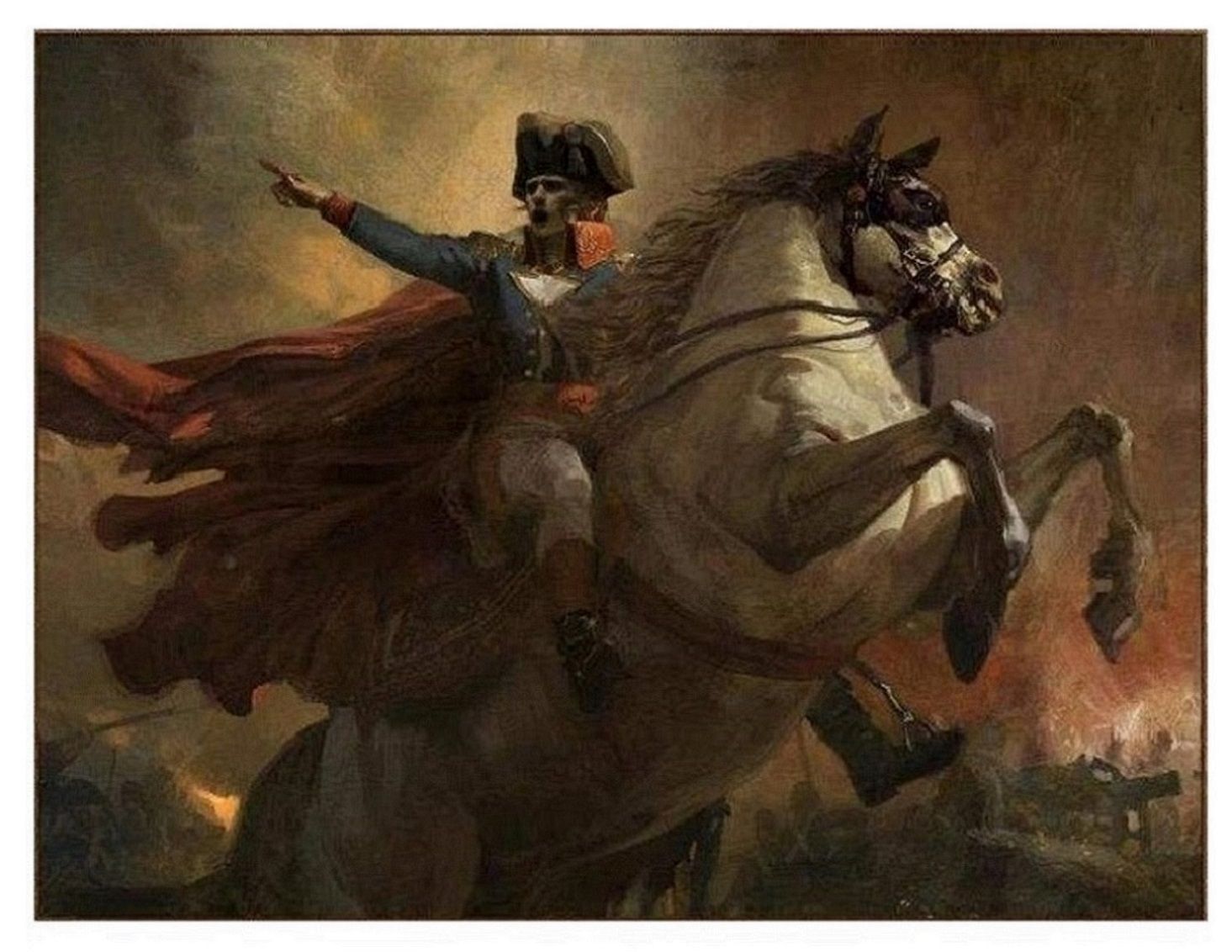 2021 A3 Framed &Unframed Hand Painted Art NAPOLEON BONAPARTE RIDE HORSE ... Napoleon Bonaparte Horse Painting
