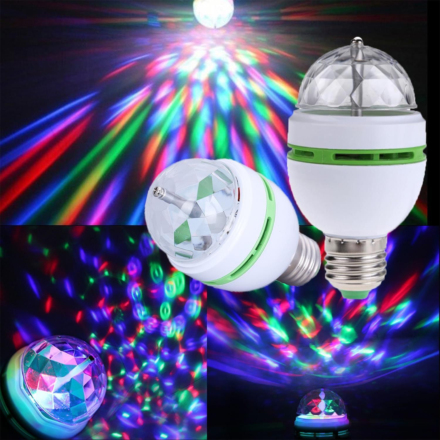 E27 RGB LED Full Color Rotating Lamp Bulb Magic Colour Projector Auto