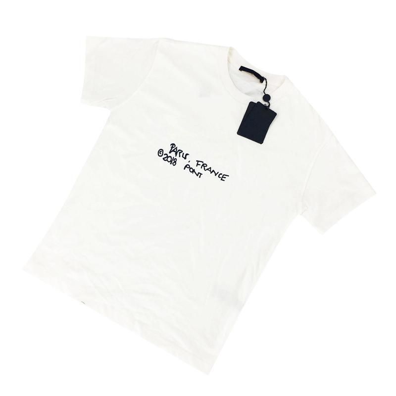20SS High End Letter Logo Printed Signature Tee Solid T Shirt High 