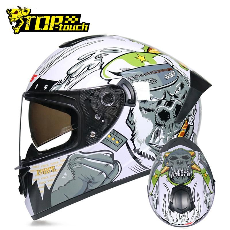 New DOT Approved Motocross Helmet Full Face Double Lens Racing Motorcycle  Helmet