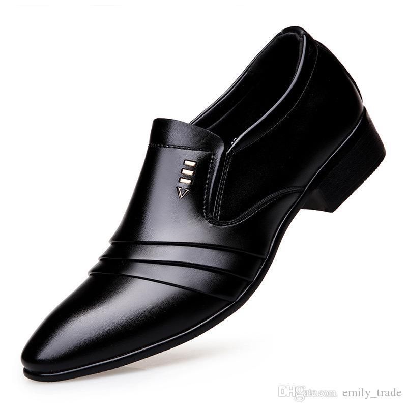 High Quality Fashion Pointed Toe Dress Shoes Men Loafers Patent Leather