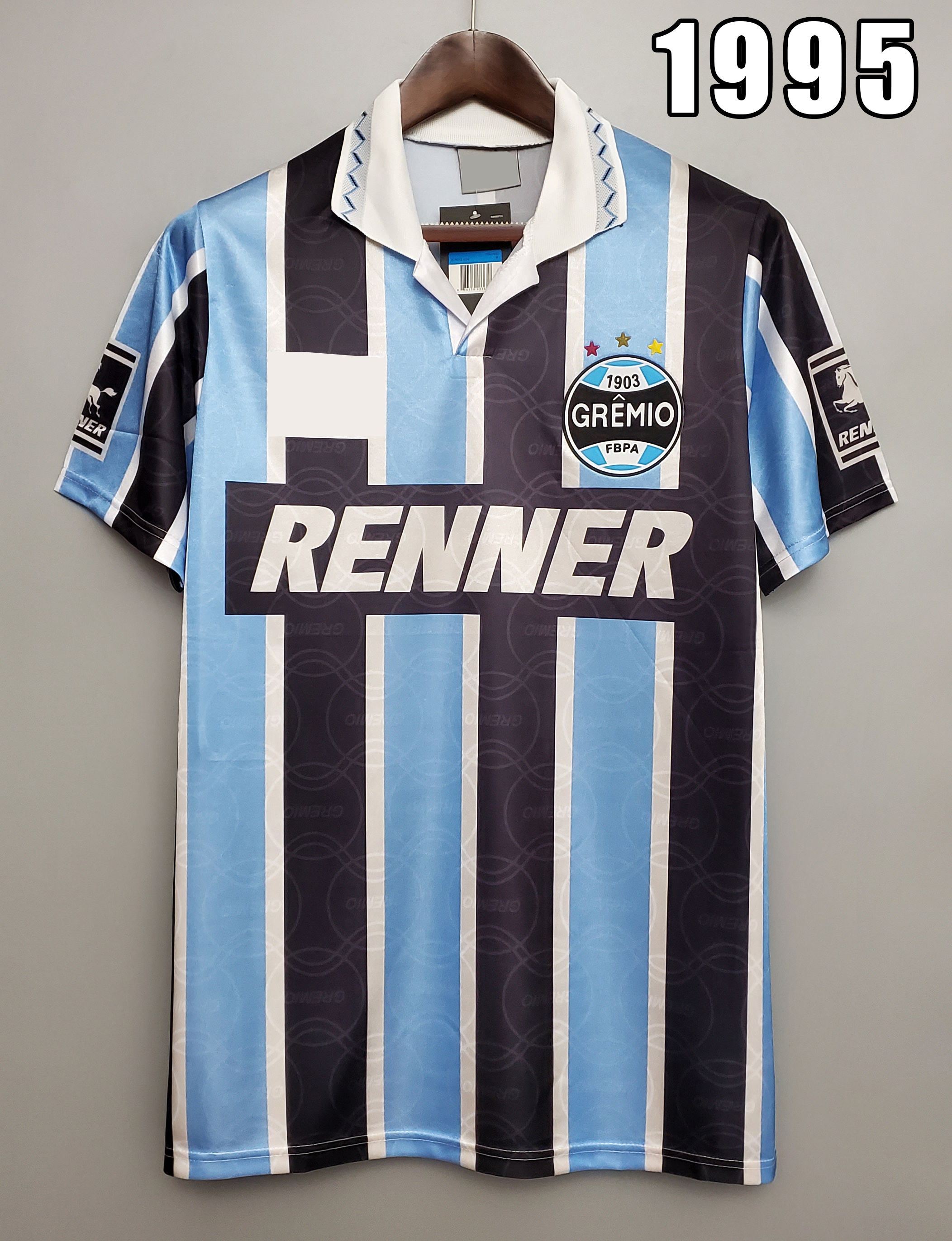 imagina transferir contar Gremio 1995 Retro Fútbol Jersey Ronaldinho Zinho Nene Warley Porto Alegre  Inicio Blue Black Vintage Vieja