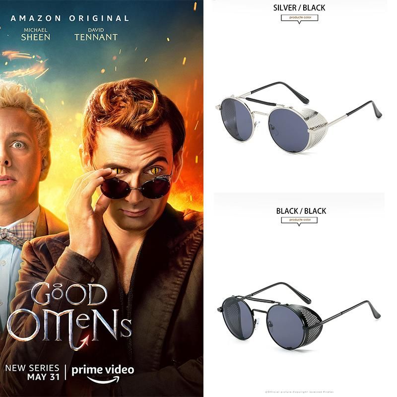 Nuevos gafas Crowley Color Prop Cosplay Good 9 Gafas de sol al aire