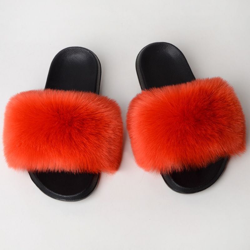 FAUX FOX FUR ROUGE 1