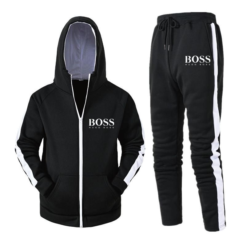 N7 Boss Hombre ropa deportiva para Traje de deporte invierno capucha del basculador